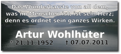 Traueranzeige für Artur Wohlhüter